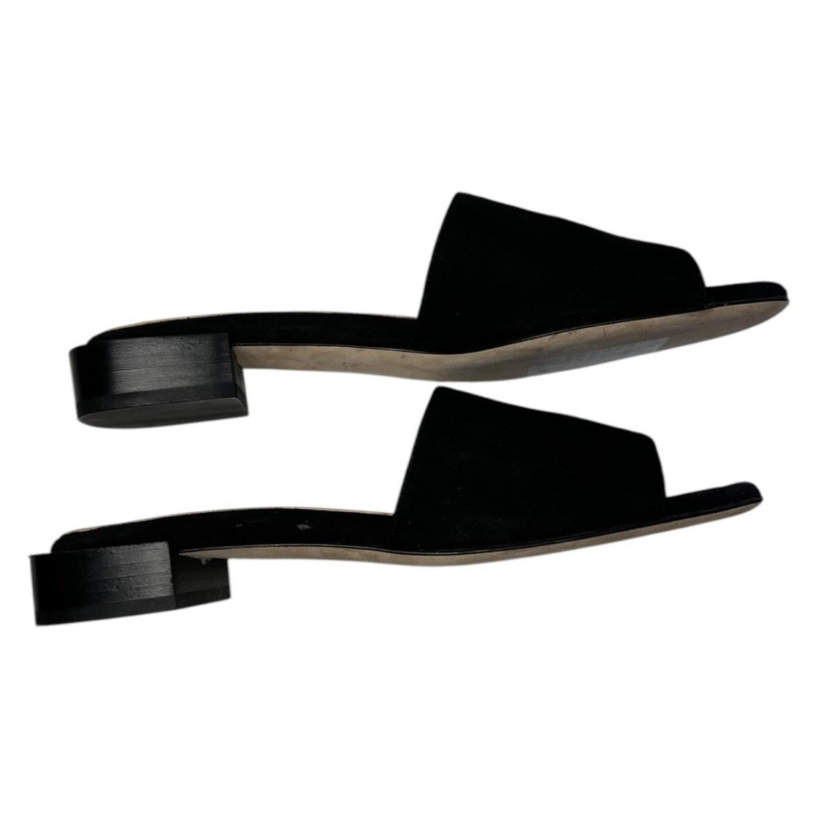 Dear Frances Minimalist Black Suede Block Heel Bridge Mules – EU 37