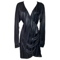 Anine Bing Black Satin-Jacquard Wrap Mini Dress – M – pre-loved