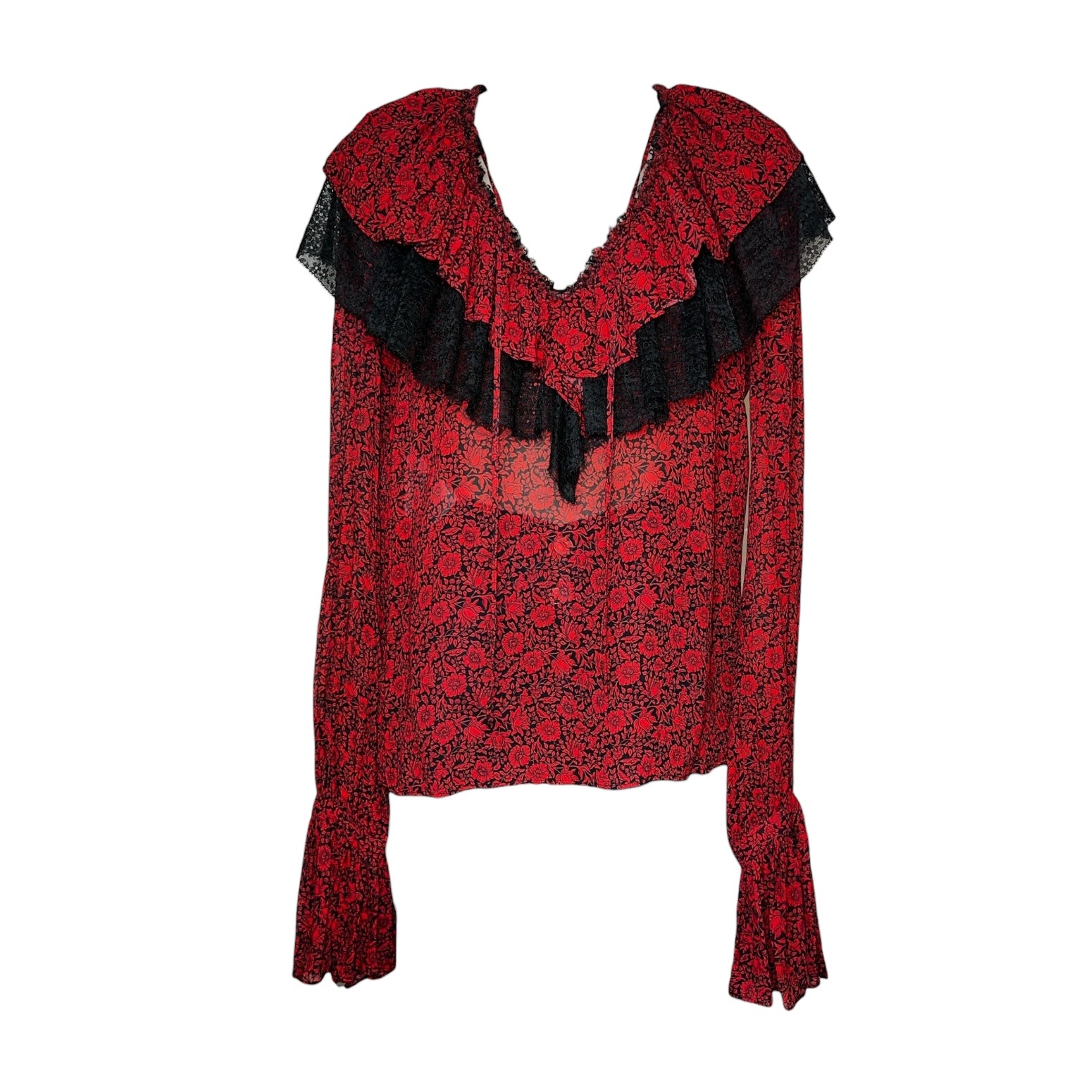 Philosophy di Lorenzo Serafini Frill Lace Yoke Blouse – UK10