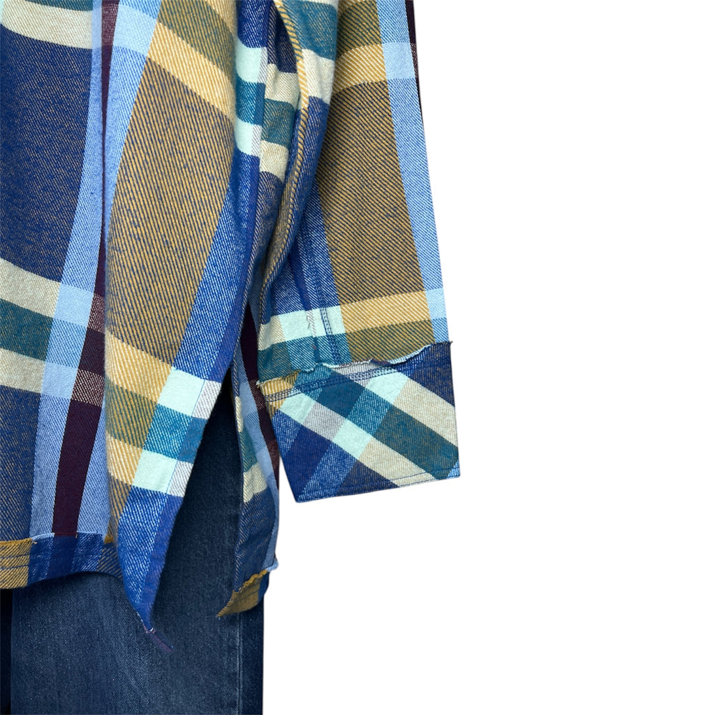Free People Oversized Plaid Flannel Jacket Shirt – S – pre-loved