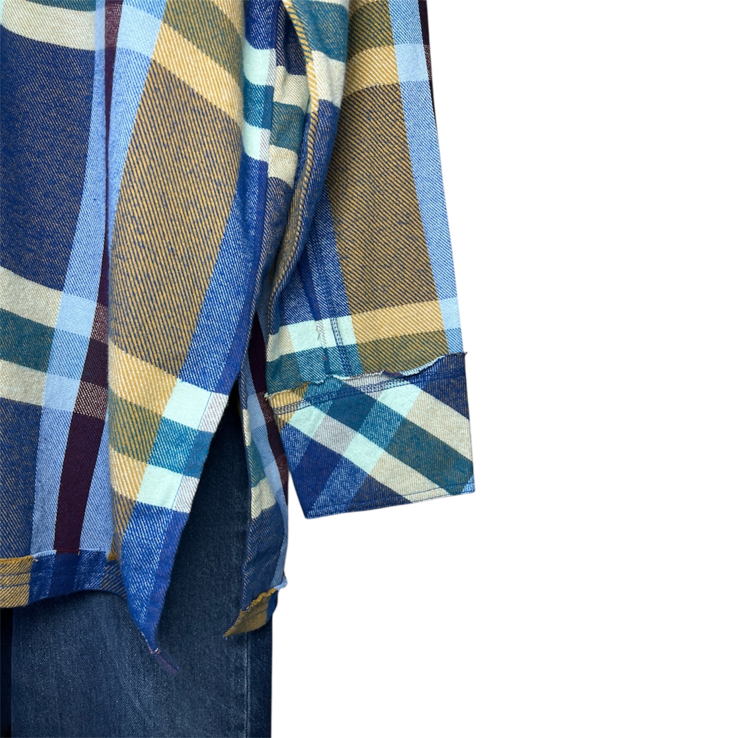Free People Oversized Plaid Flannel Jacket Shirt – S – pre-loved