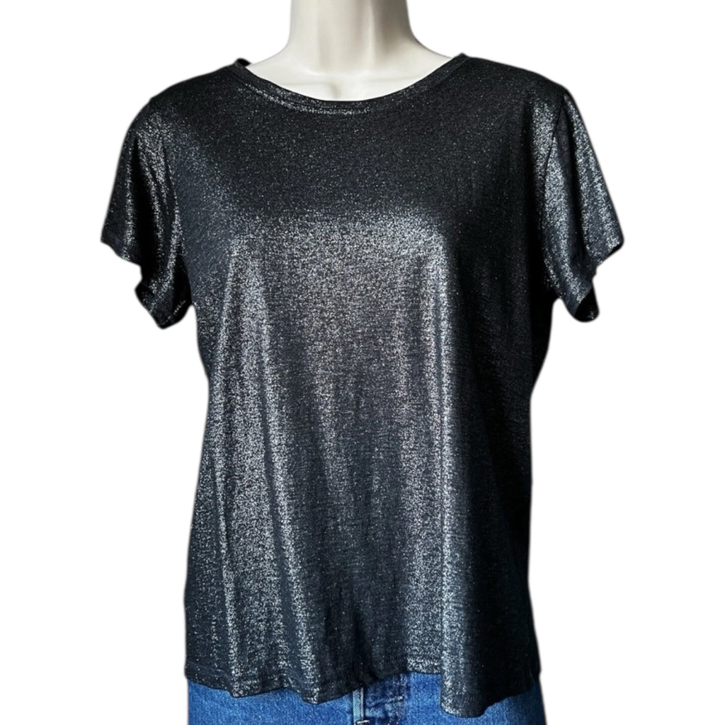 Paige Metallic Crew Neck T-Shirt - S – pre-loved