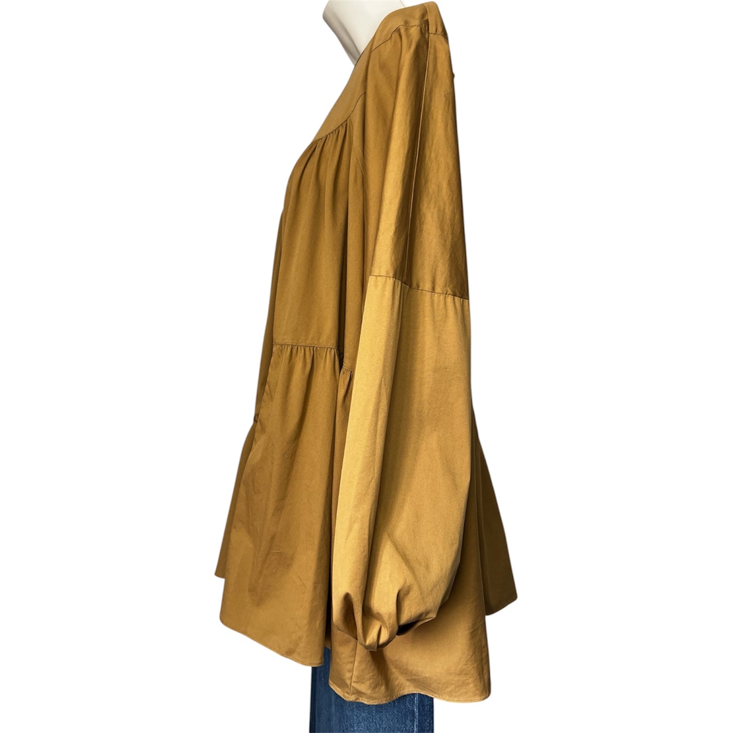Lee Mathews Tiered Oversized Cotton Shirt - Size 3 (UK12 / US8)