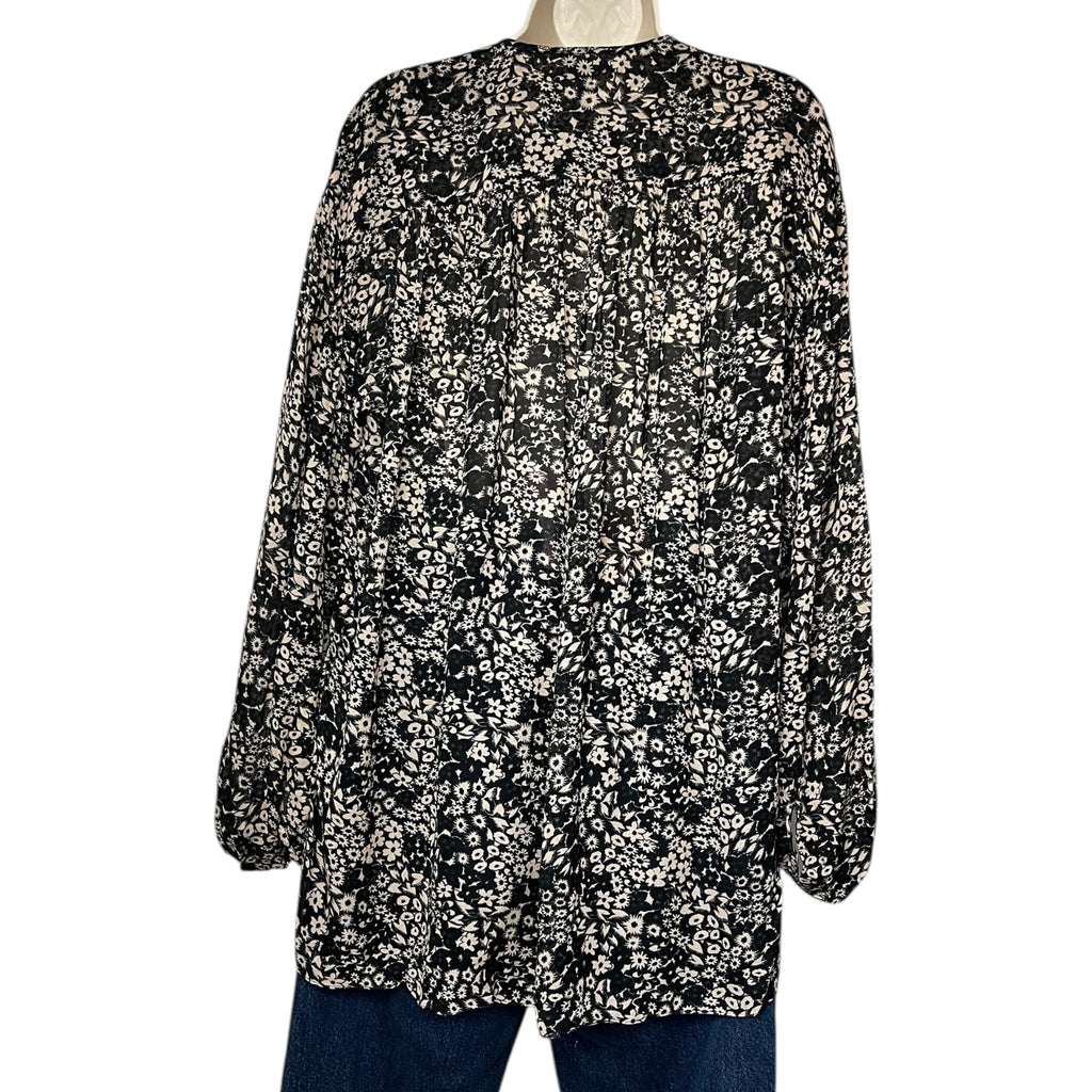 Isabel Marant Étoile Floral Split-Neck Tie Blouse – Oversized Shirt, FR36 (UK8)