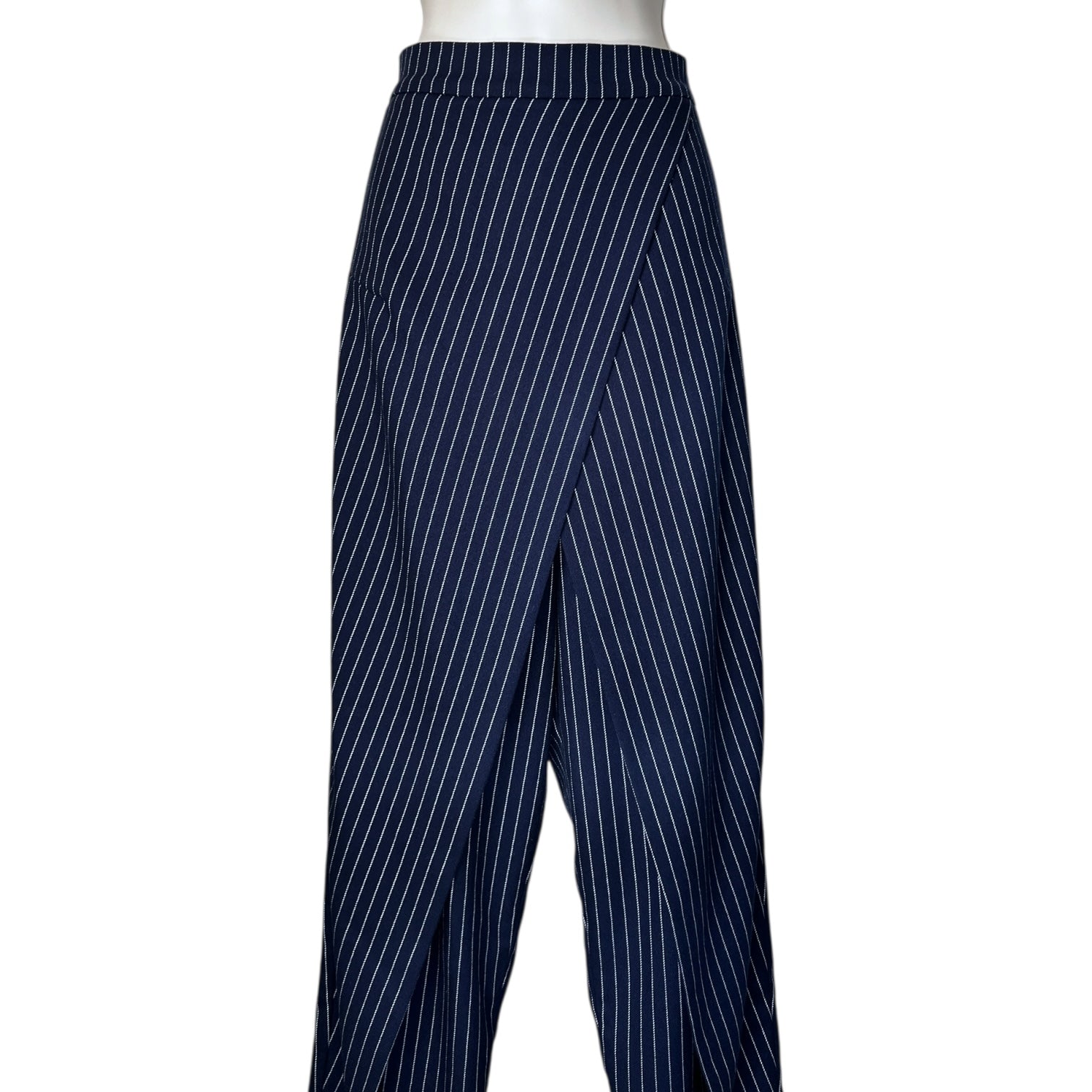 Solace London Wrap Pinstripe High Rise Trousers - UK10