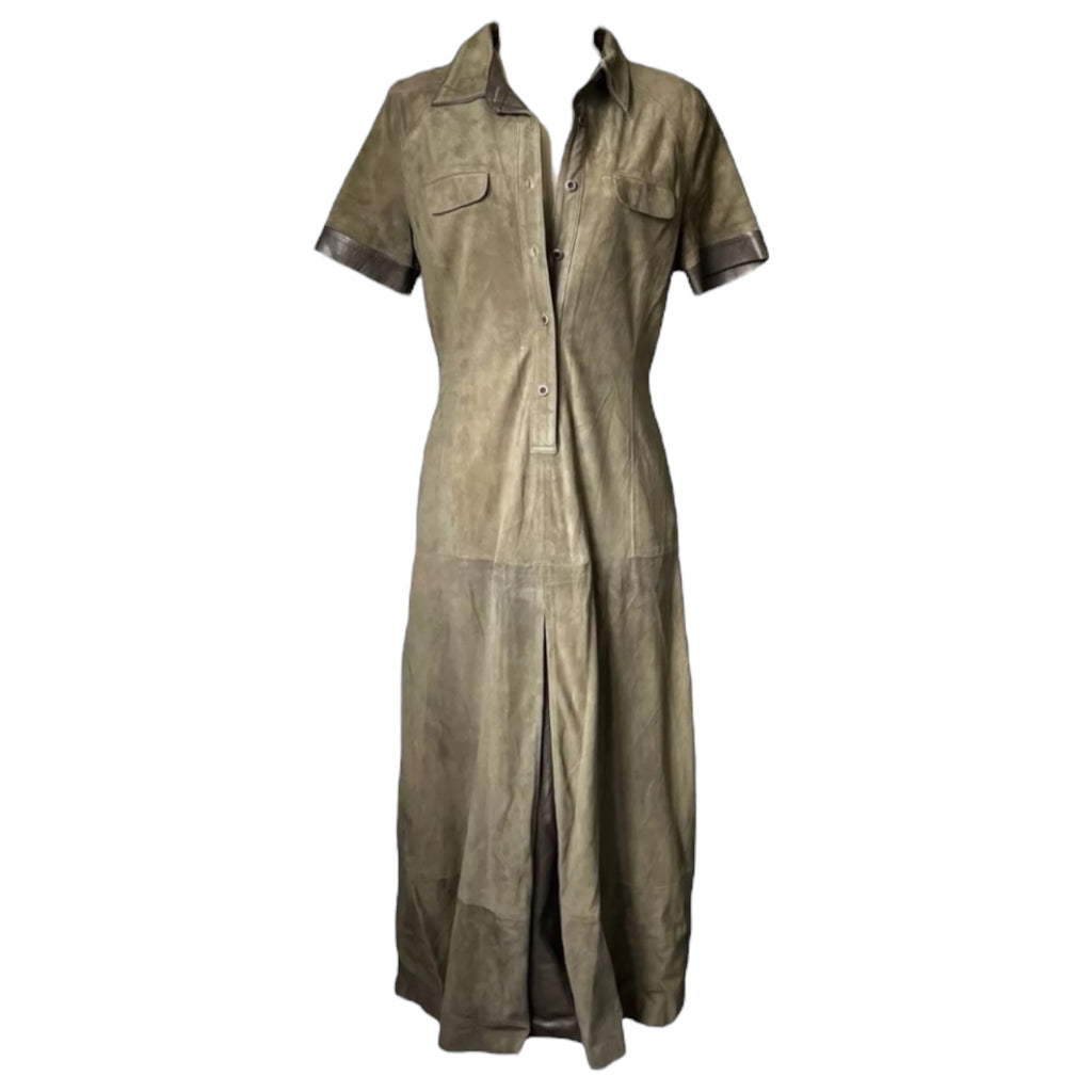 BLK DNM Suede Midi Dress – S – pre-loved