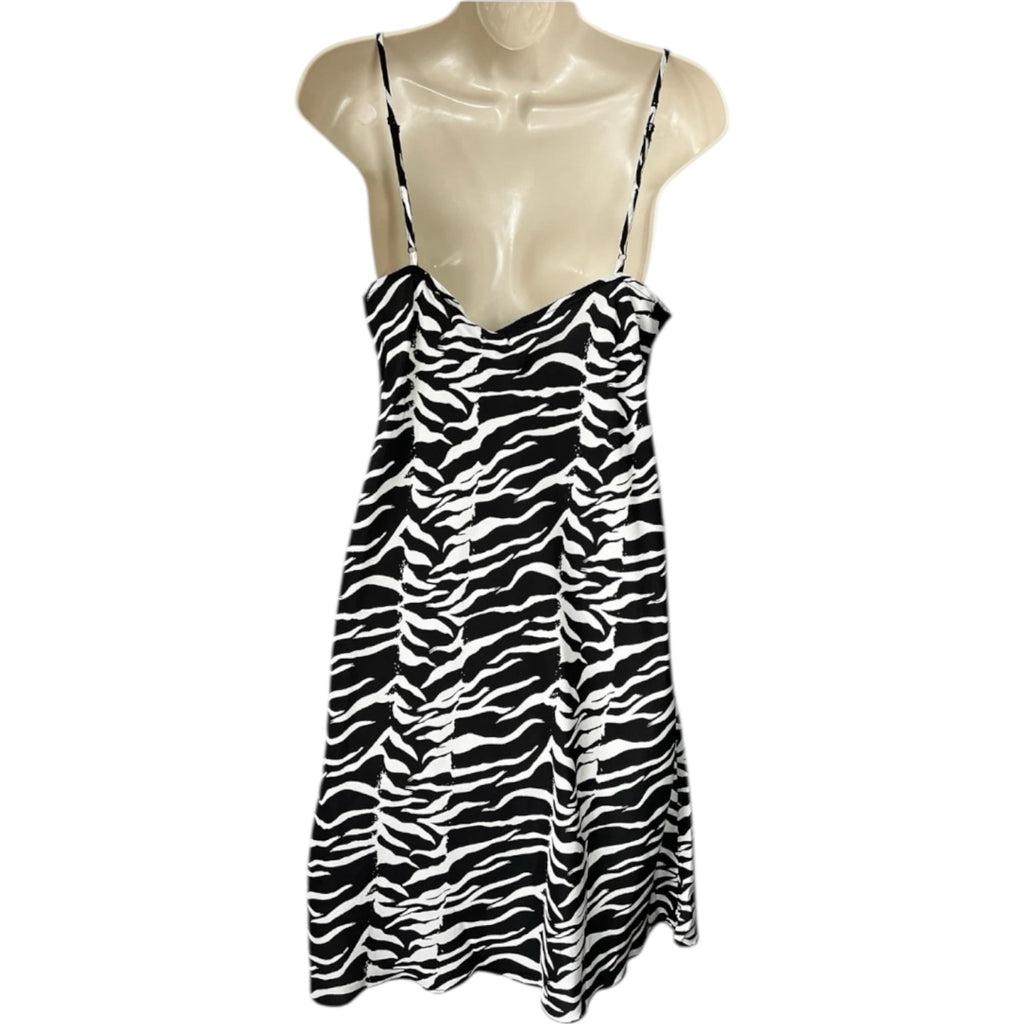 Rixo Zebra Print Silk Cowl Neck Slip Mini Dress - S – pre-loved