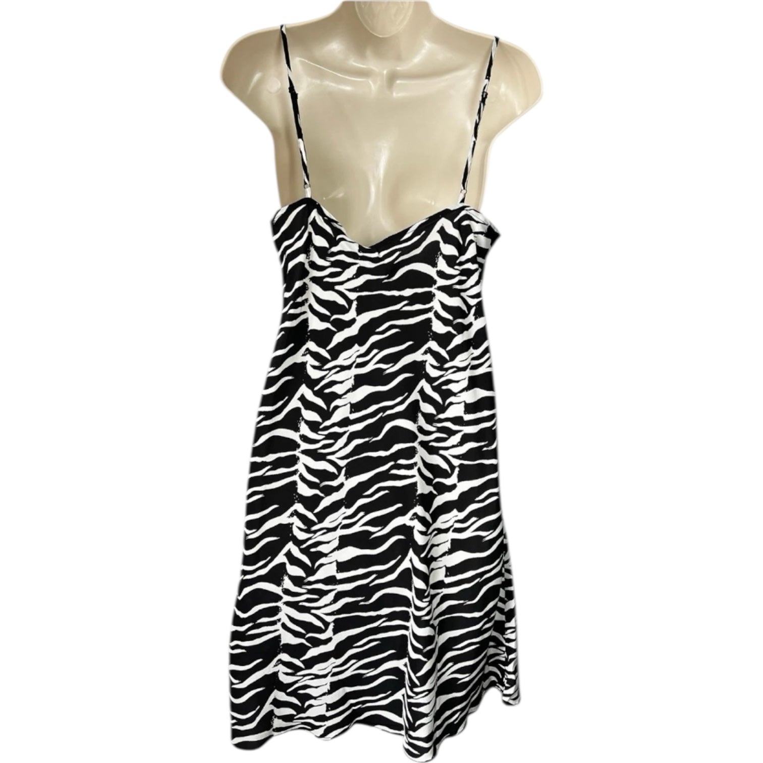 Rixo Zebra Print Silk Cowl Neck Slip Mini Dress - S – pre-loved