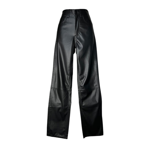 AG Adriano Goldschmied Alexxis Straight – Black Faux Leather Trousers, 26 – pre-loved