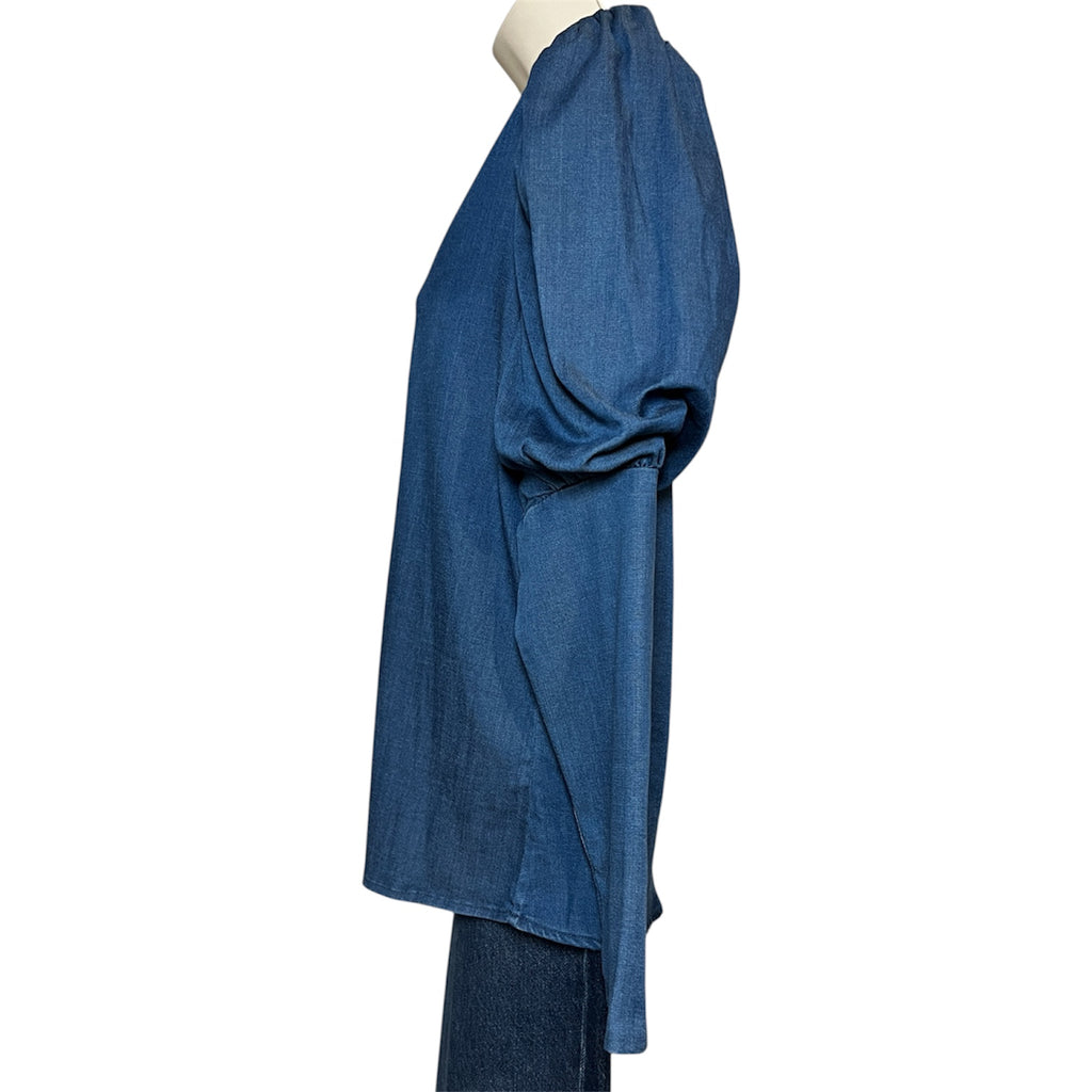Cras Copenhagen Chambray Embellished Blouse – Size 38 (M) – pre-loved