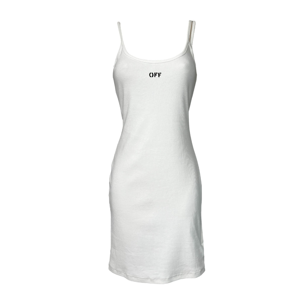 Off-White Ribbed Logo Mini Dress – IT44 (UK12) – pre-loved