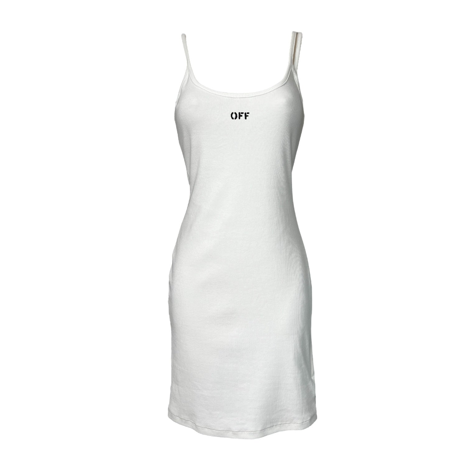 Off-White Ribbed Logo Mini Dress – IT44 (UK12) – pre-loved