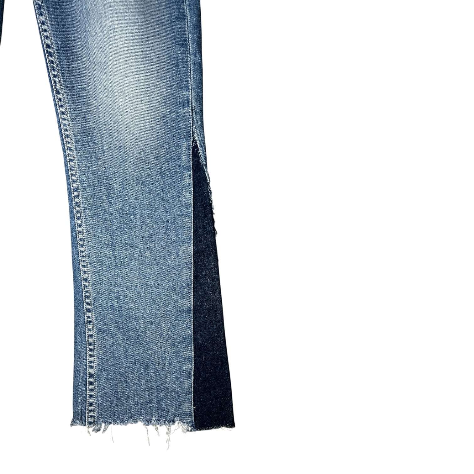 Paige Pieced Colette Crop Flare Jeans – Two-Tone Denim, 25