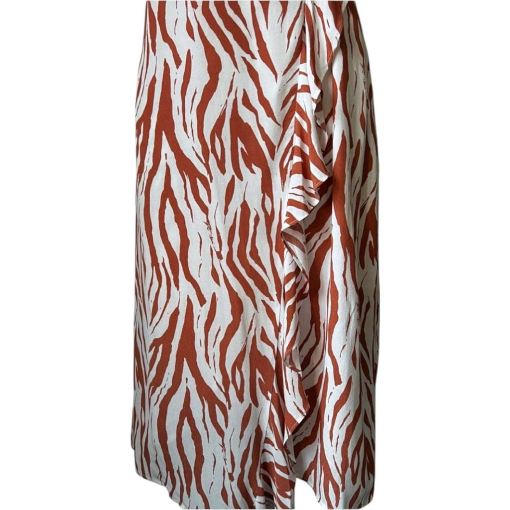 Rails Zebra Print Wrap Midi Dress – Rayon, Size S – pre-loved