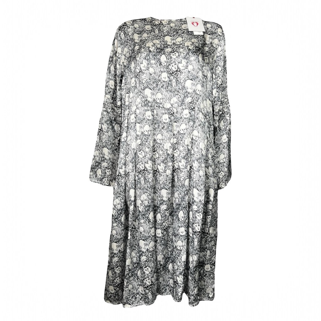Shrimps Silk Pleated Face Print Dress – UK8 – pre-loved