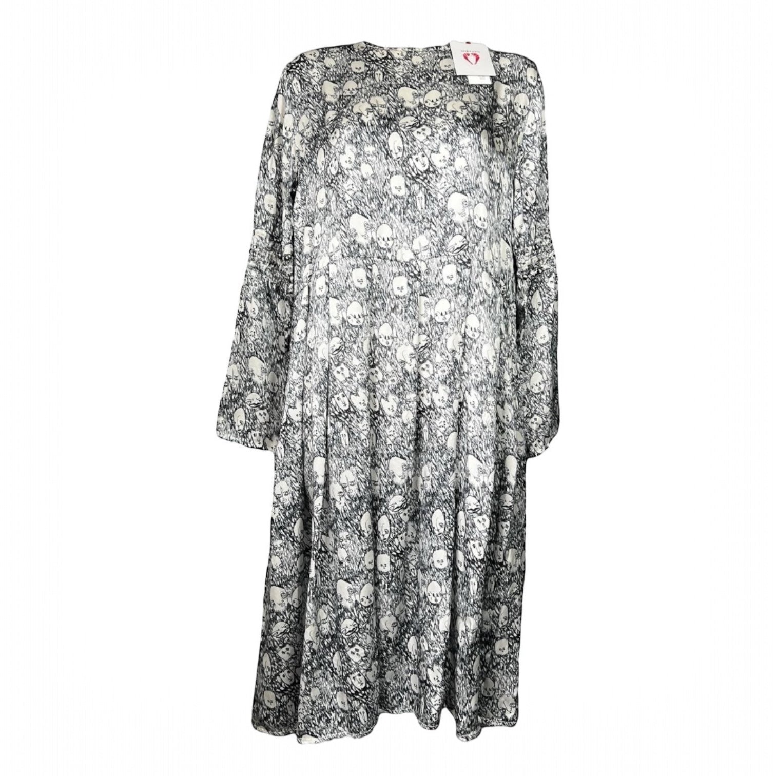 Shrimps Silk Pleated Face Print Dress – UK8 – pre-loved