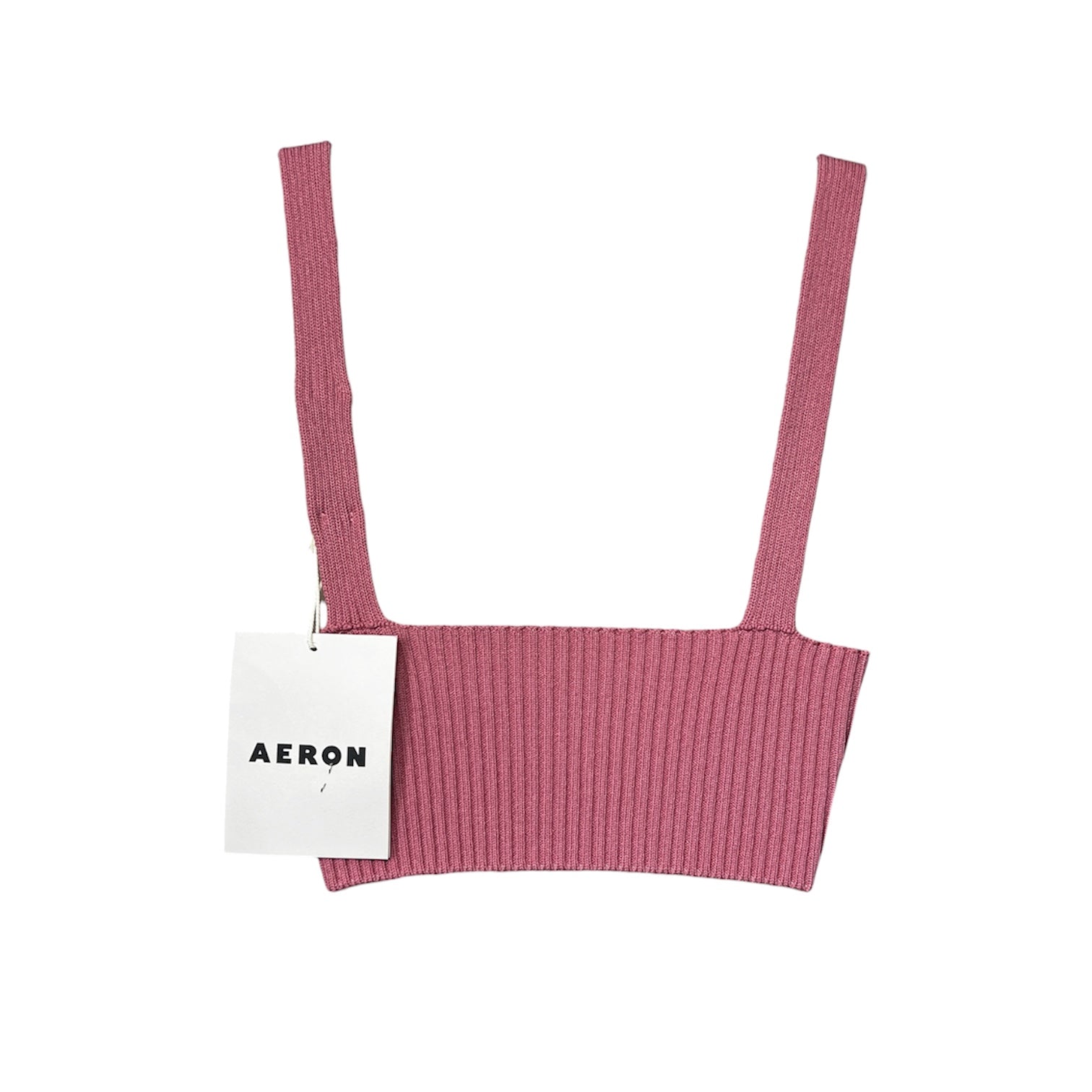 AERON Ceylon Ribbed Knit Cropped Tank Top – S