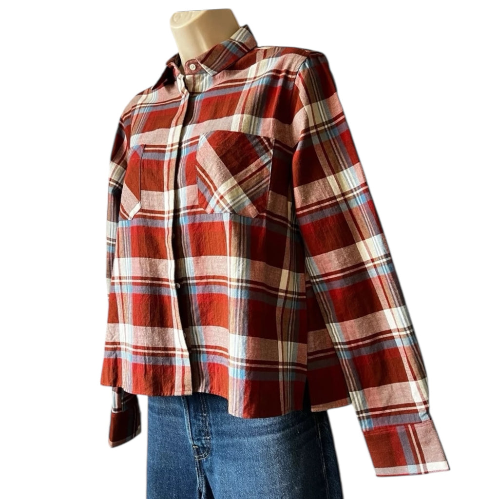 Chloé Stora Flannel Plaid Cropped Shirt – FR36 / UK8 – pre-loved