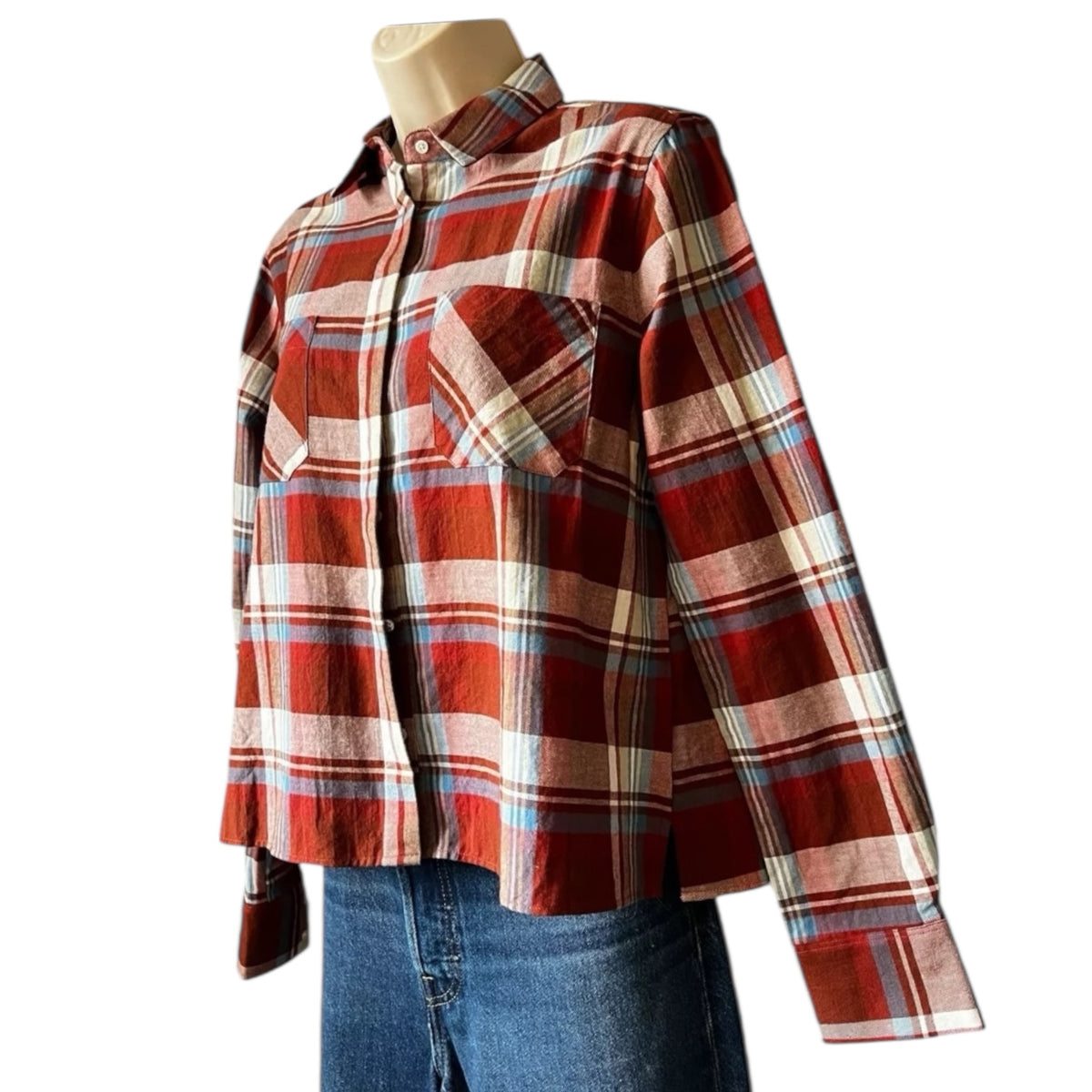 Chloé Stora Flannel Plaid Cropped Shirt – FR36 / UK8 – pre-loved