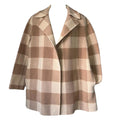 Theory Double-Faced Wool Check Overlay Open Coat – Oversized, P/XS – pre-loved