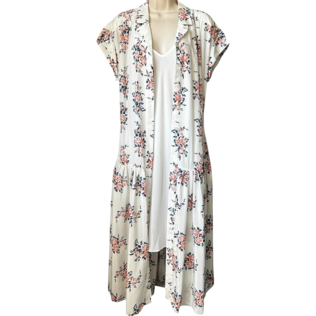 Veronica Beard Silk Floral Belted Midi Shirt Dress – US6 (UK10)
