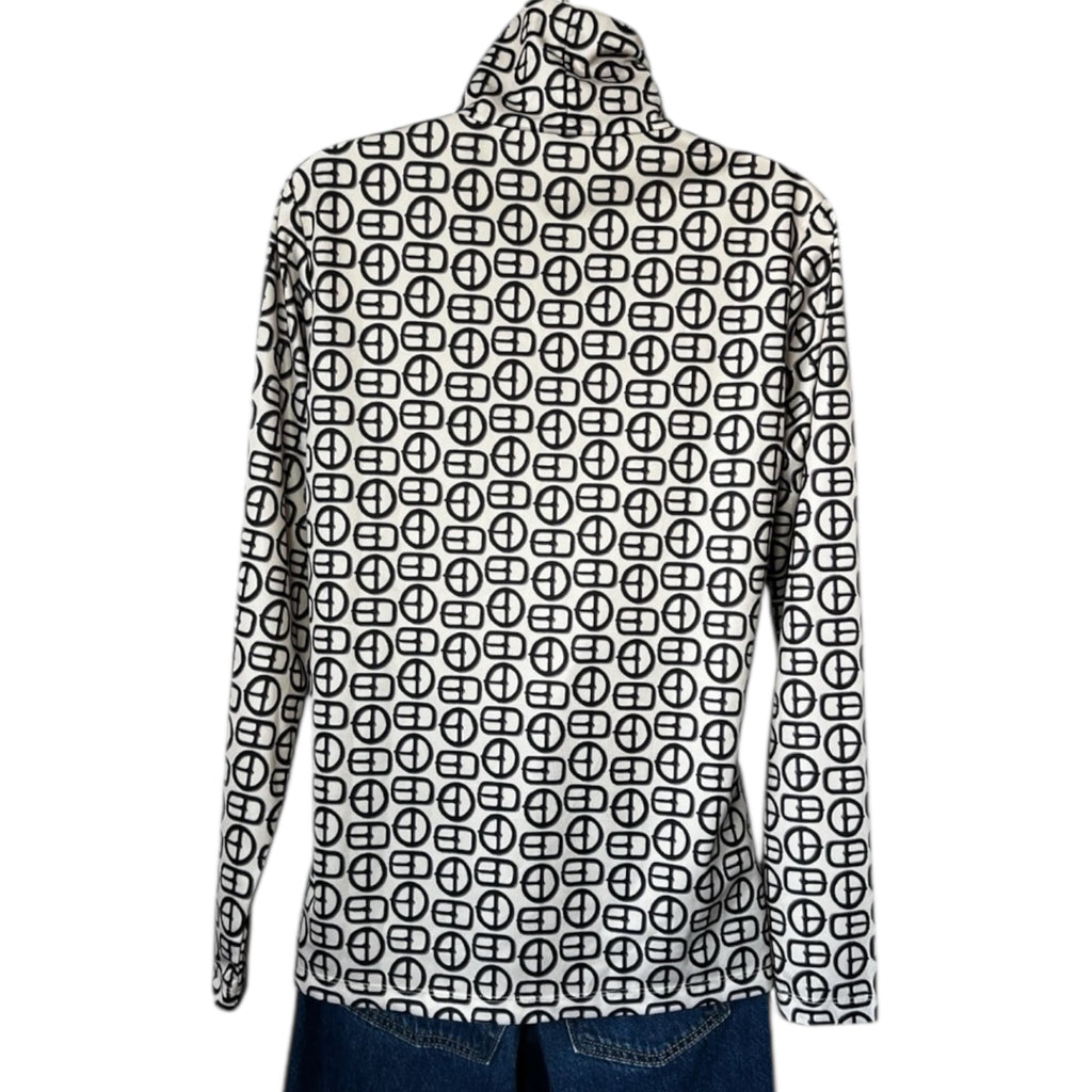 Alexa Chung Buckle Print Roll Neck Long Sleeve Top - L – pre-loved