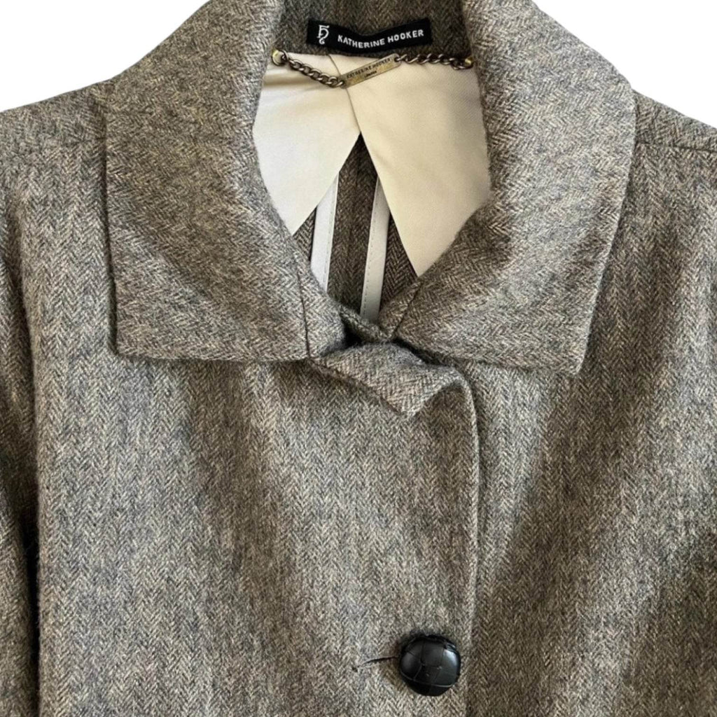 Katherine Hooker Wool Cocoon Coat – Harris Tweed, XS – pre-loved