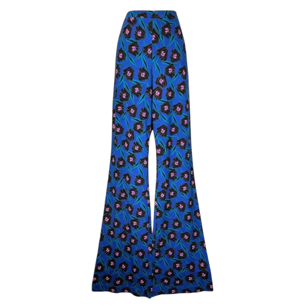Diane Von Furstenberg Brooklyn Fortune Vine Jersey Flared Pants – US8 (UK12) – pre-loved