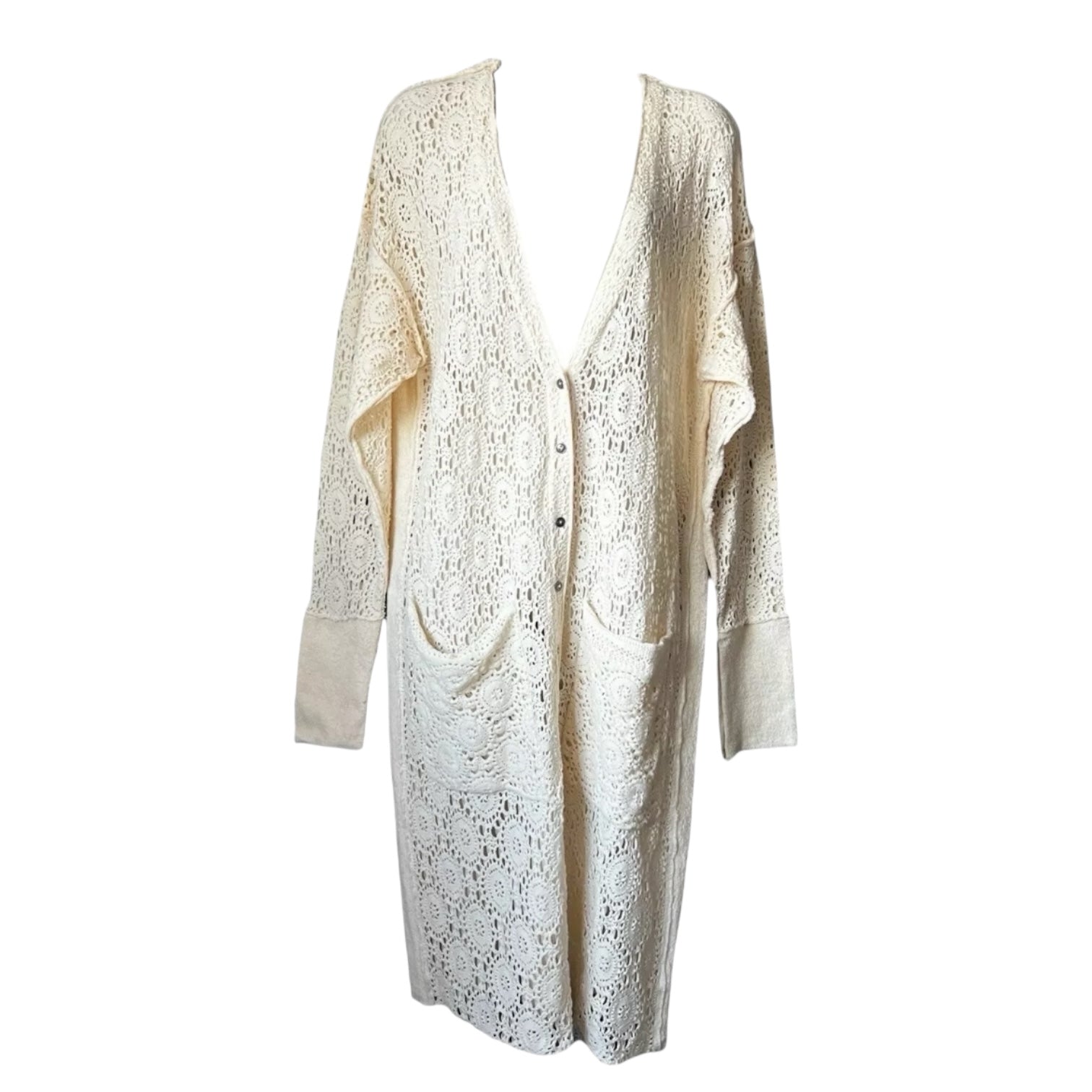 Free People Crochet Lace Duster Cardigan - S – pre-loved