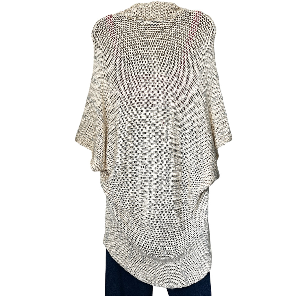 Theory Open Cotton Yarn Oversized Metallic Shrug Cardigan – L – pre-loved