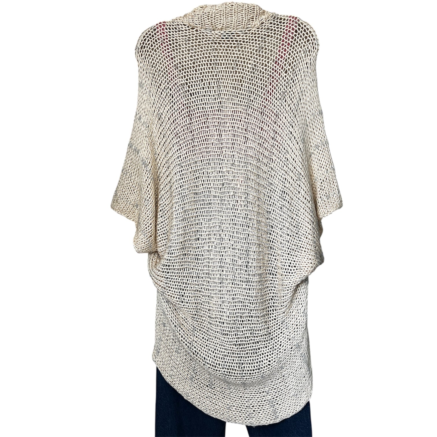 Theory Open Cotton Yarn Oversized Metallic Shrug Cardigan – L – pre-loved