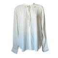 Rails Casey Heart Print Tie-Neck Crepe Blouse – S