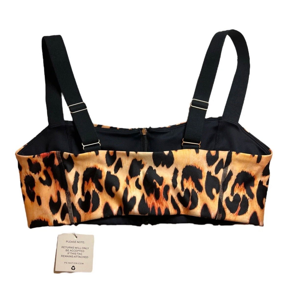 P.E Nation Leopard Zip Sports Bra Top – Size M