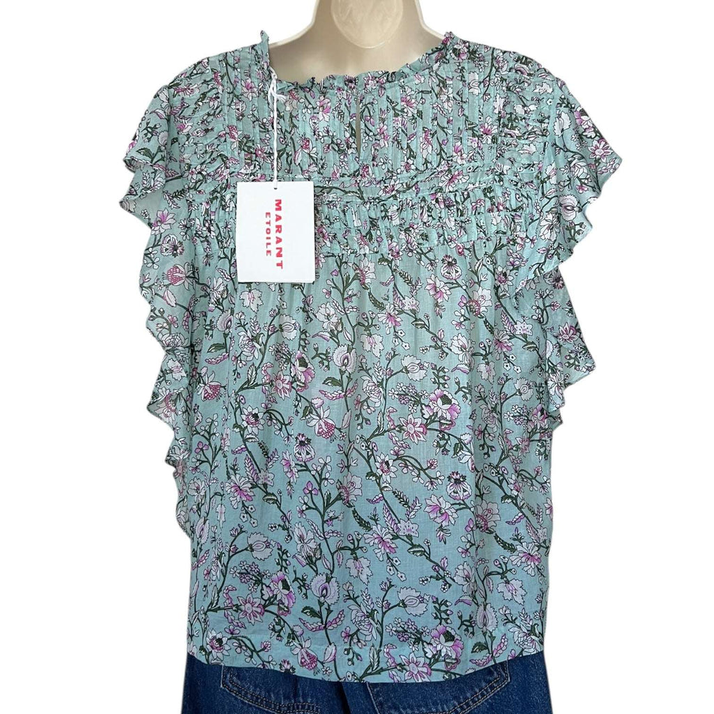 Isabel Marant Étoile Layona Ruffled Sleeveless Cotton Voile Top – FR36 (UK8)