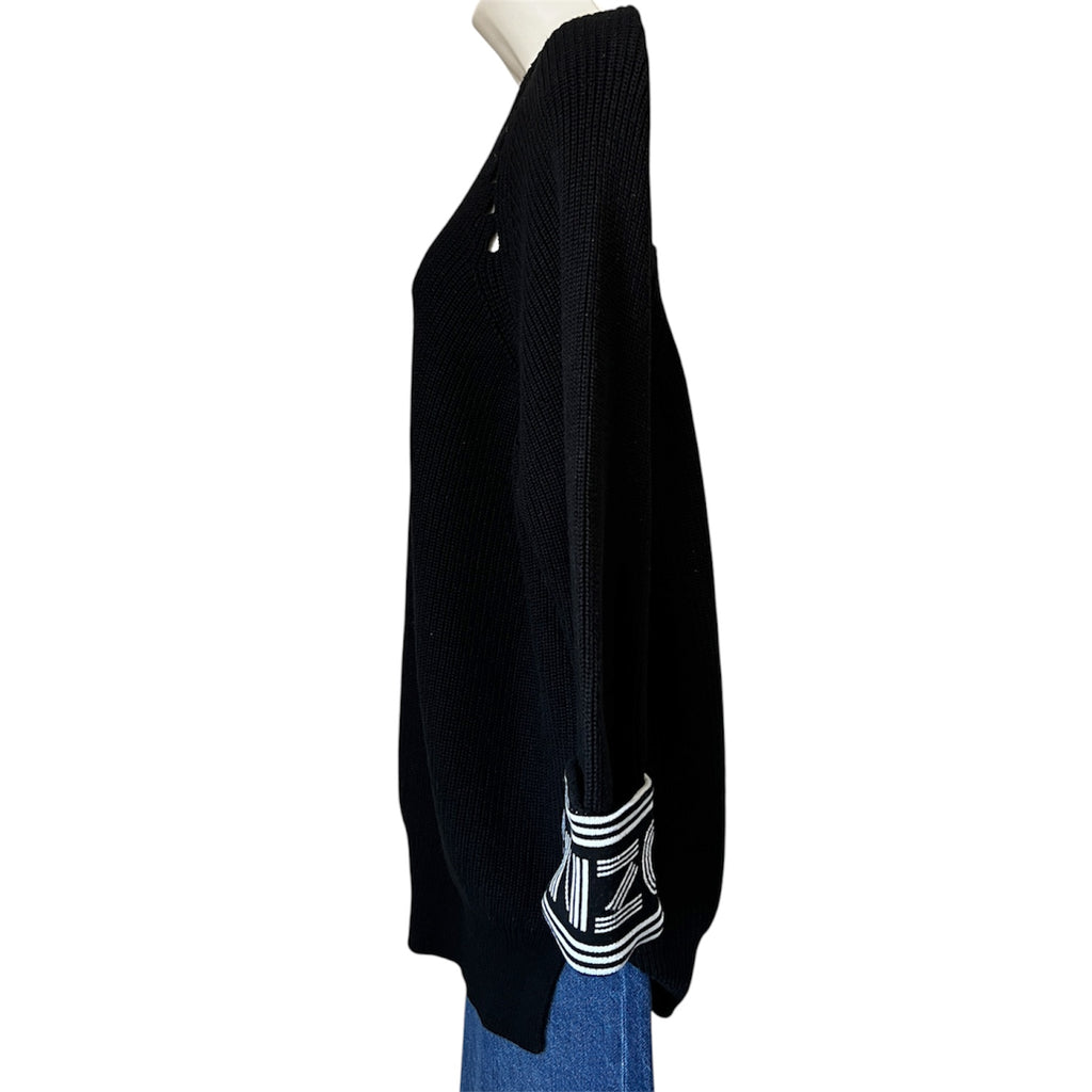 Kenzo Logo Ribbed Wool-Blend Crew Neck Sweater – M – pre-loved