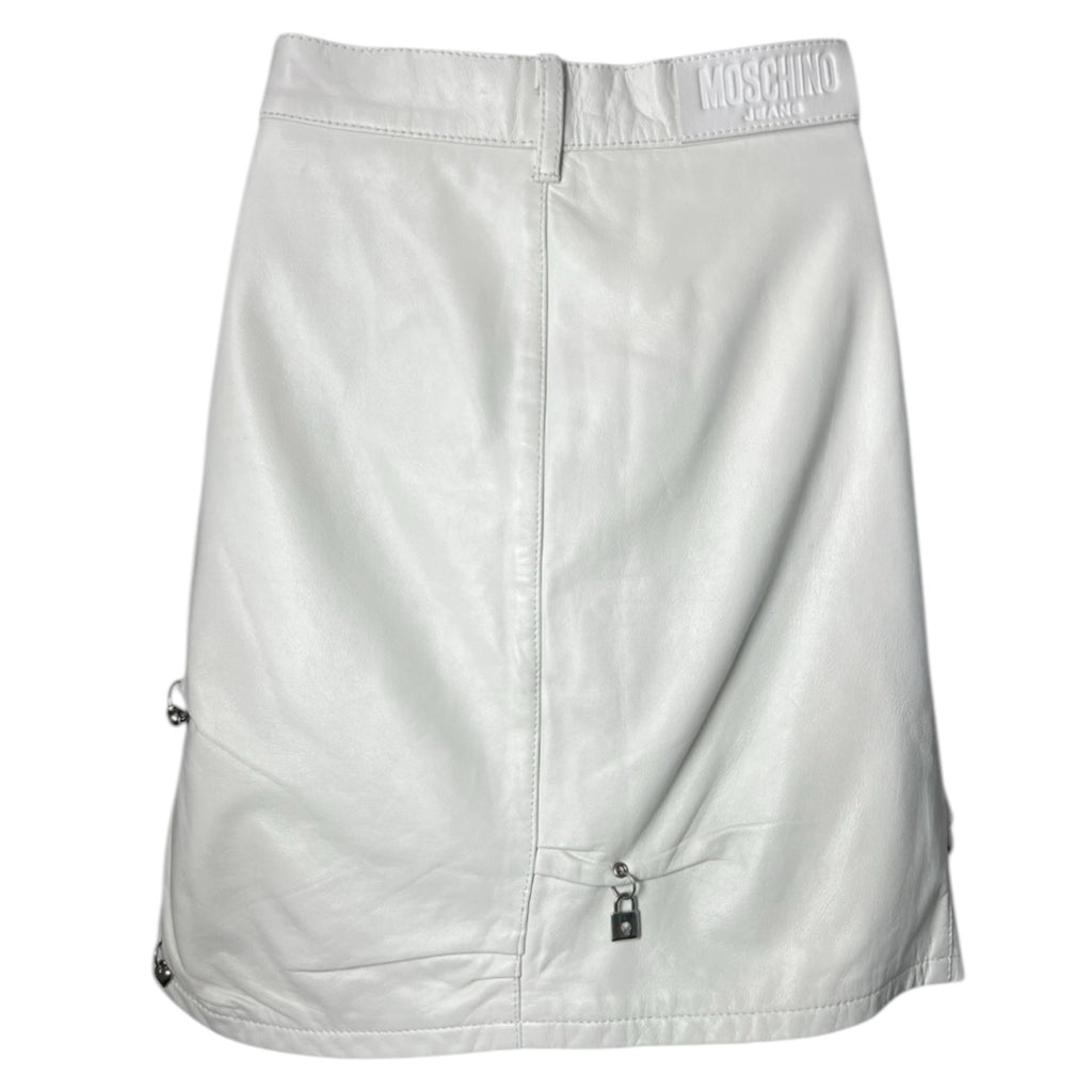 Vintage Moschino Leather Piercing Mini Skirt – UK10 – pre-loved
