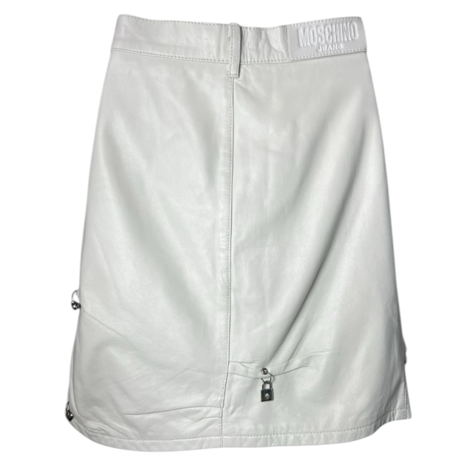Vintage Moschino Leather Piercing Mini Skirt – UK10 – pre-loved