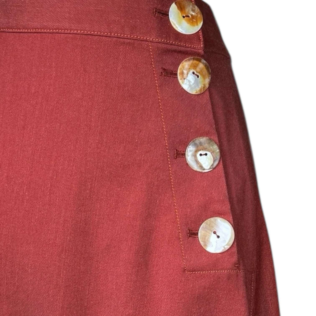 Rejina Pyo Linen Asymmetric Button Skirt – UK8