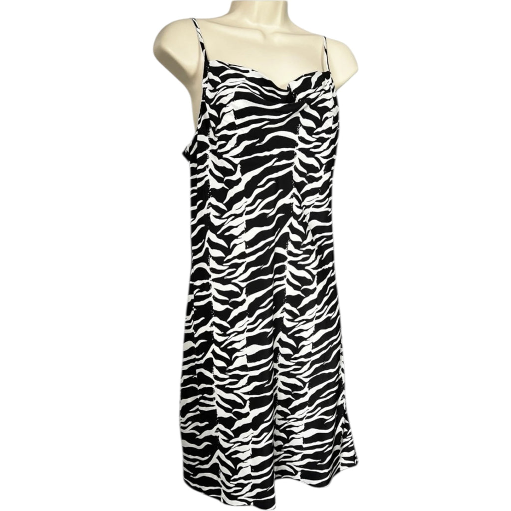 Rixo Zebra Print Silk Cowl Neck Slip Mini Dress - S – pre-loved