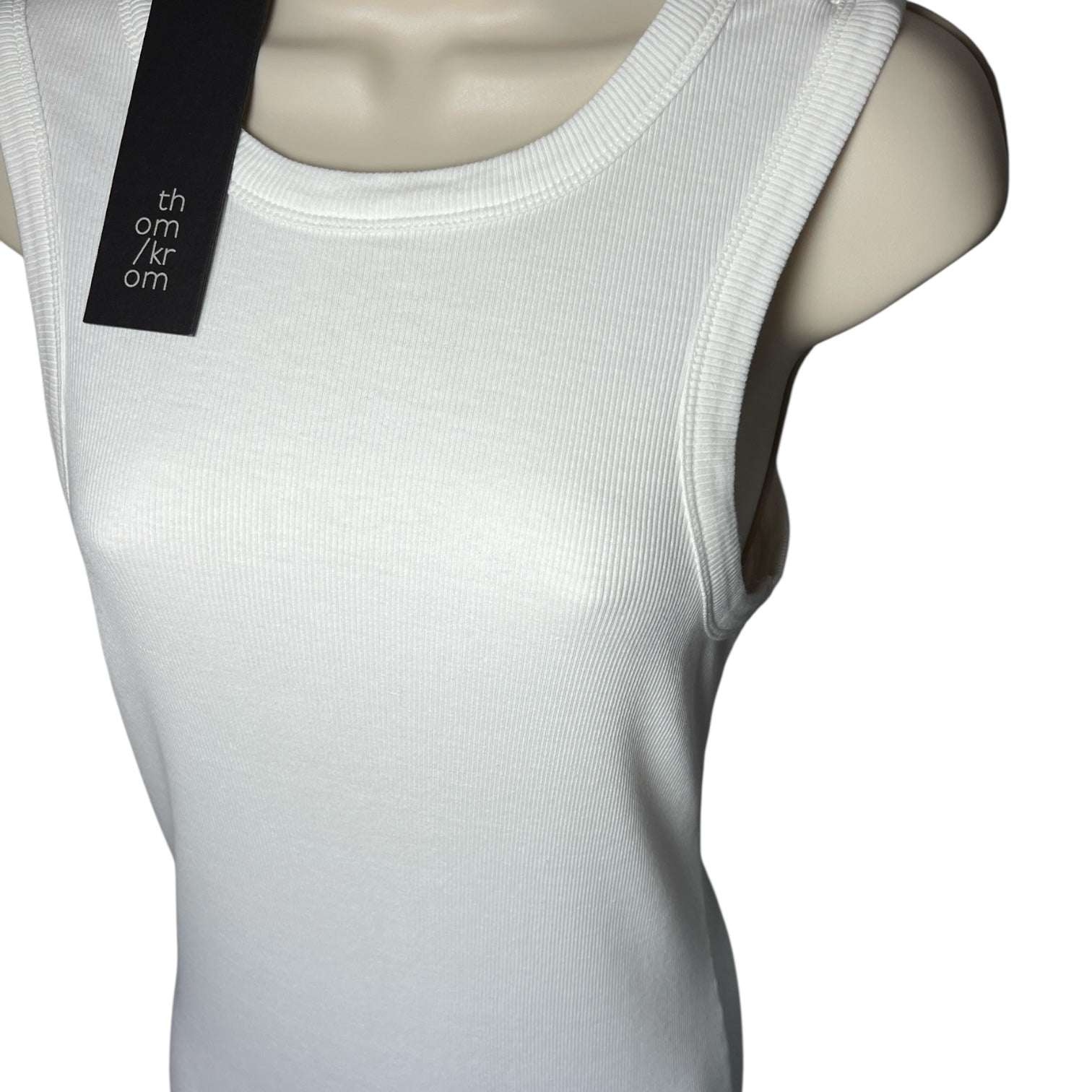 Thom Krom Ribbed Maxi Tank Dress – Off-White, L – pre-loved