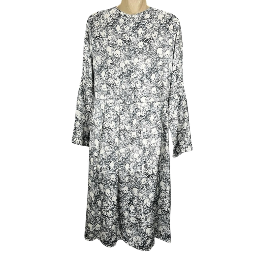 Shrimps Silk Pleated Face Print Dress – UK8 – pre-loved