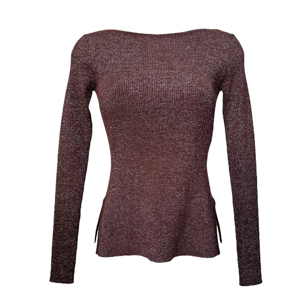 MaxMara Favella Ribbed Knit Jumper – Metallic Thread, XS – pre-loved