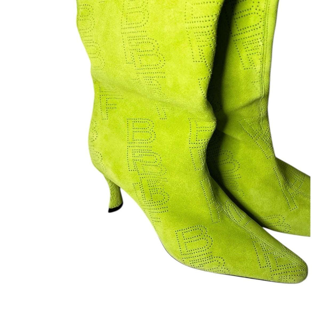 By Far Stevie Green Suede Knee-High Boots – EU 39