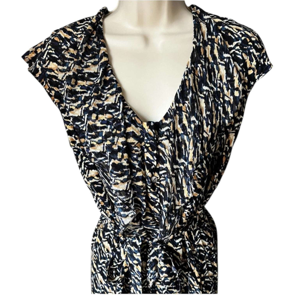 Saloni Silk Ruffle Button Mini Dress – UK8 – pre-loved