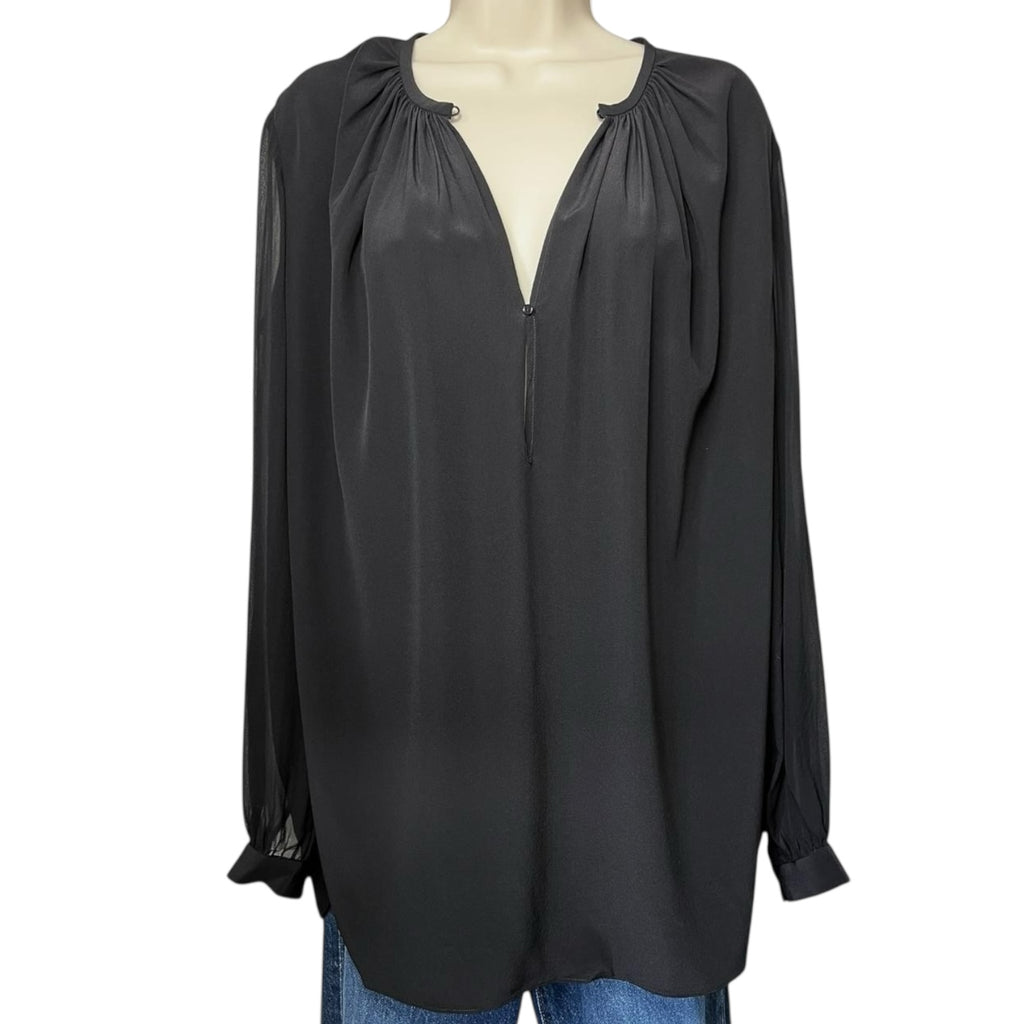 Joseph Silk Carlton Keyhole Long Sleeve Blouse – FR38 – pre-loved