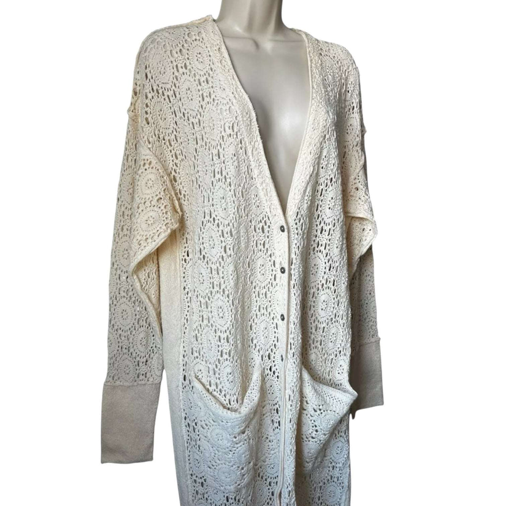 Free People Crochet Lace Duster Cardigan - S – pre-loved