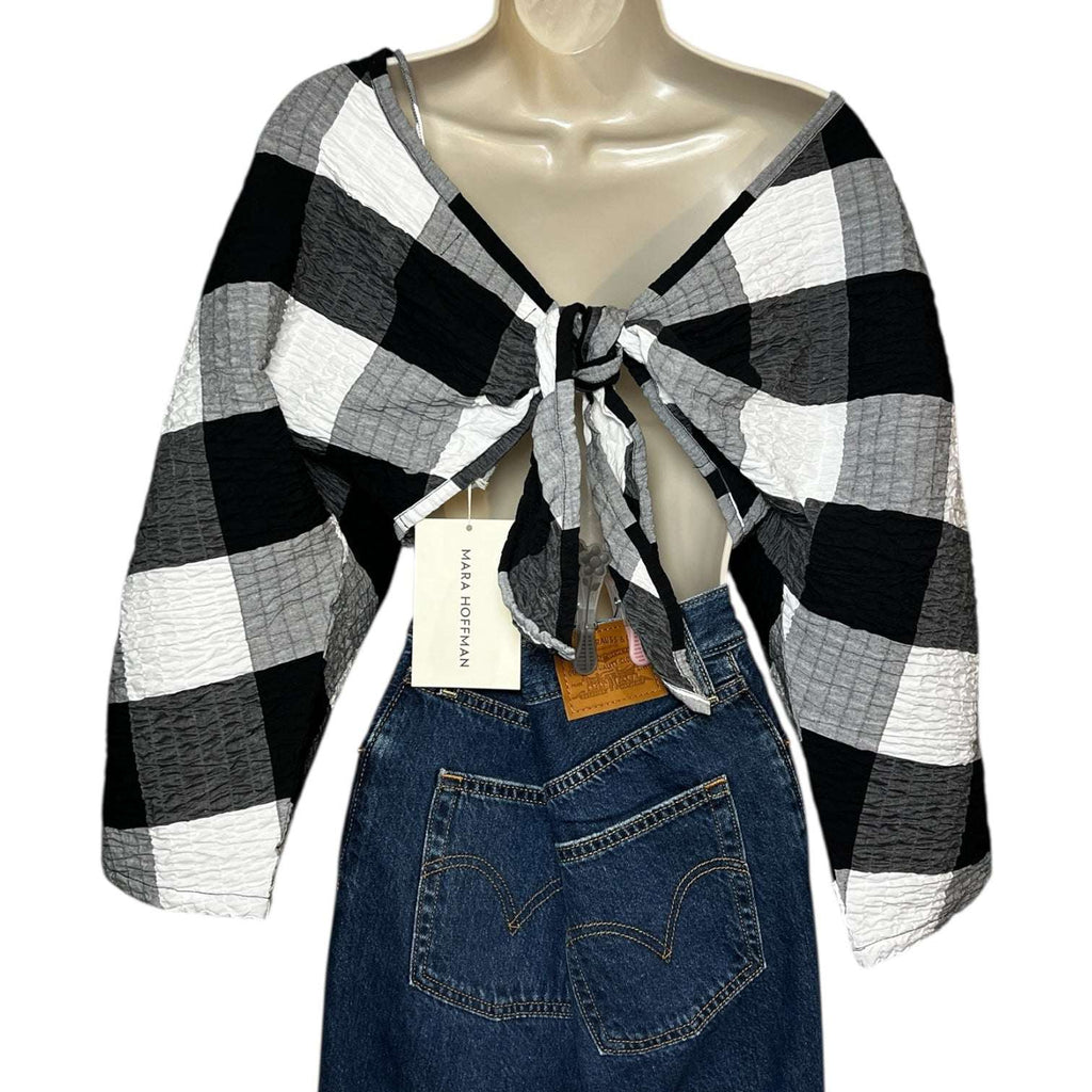 Mara Hoffman Justine Organic Cotton Plaid Crop Top – M – pre-loved