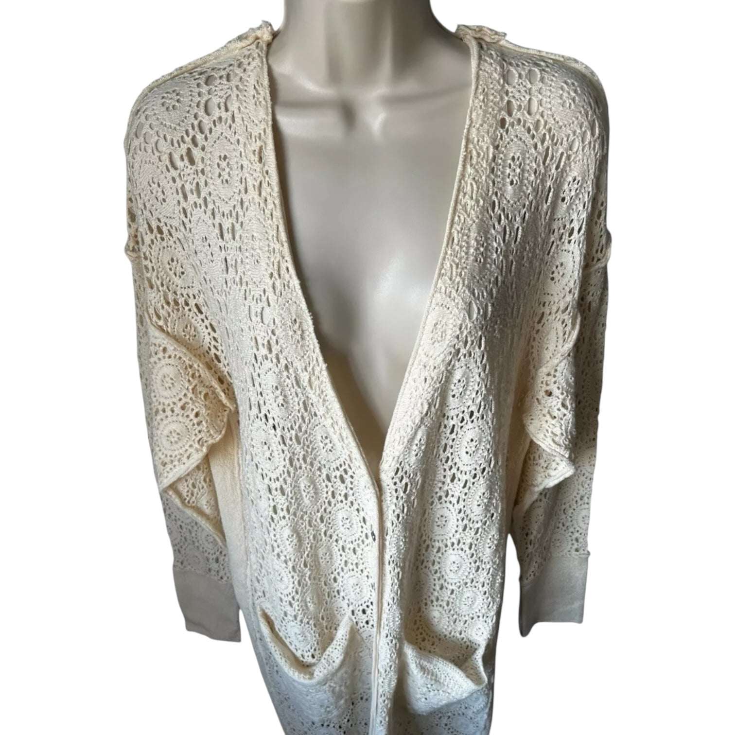 Free People Crochet Lace Duster Cardigan - S – pre-loved
