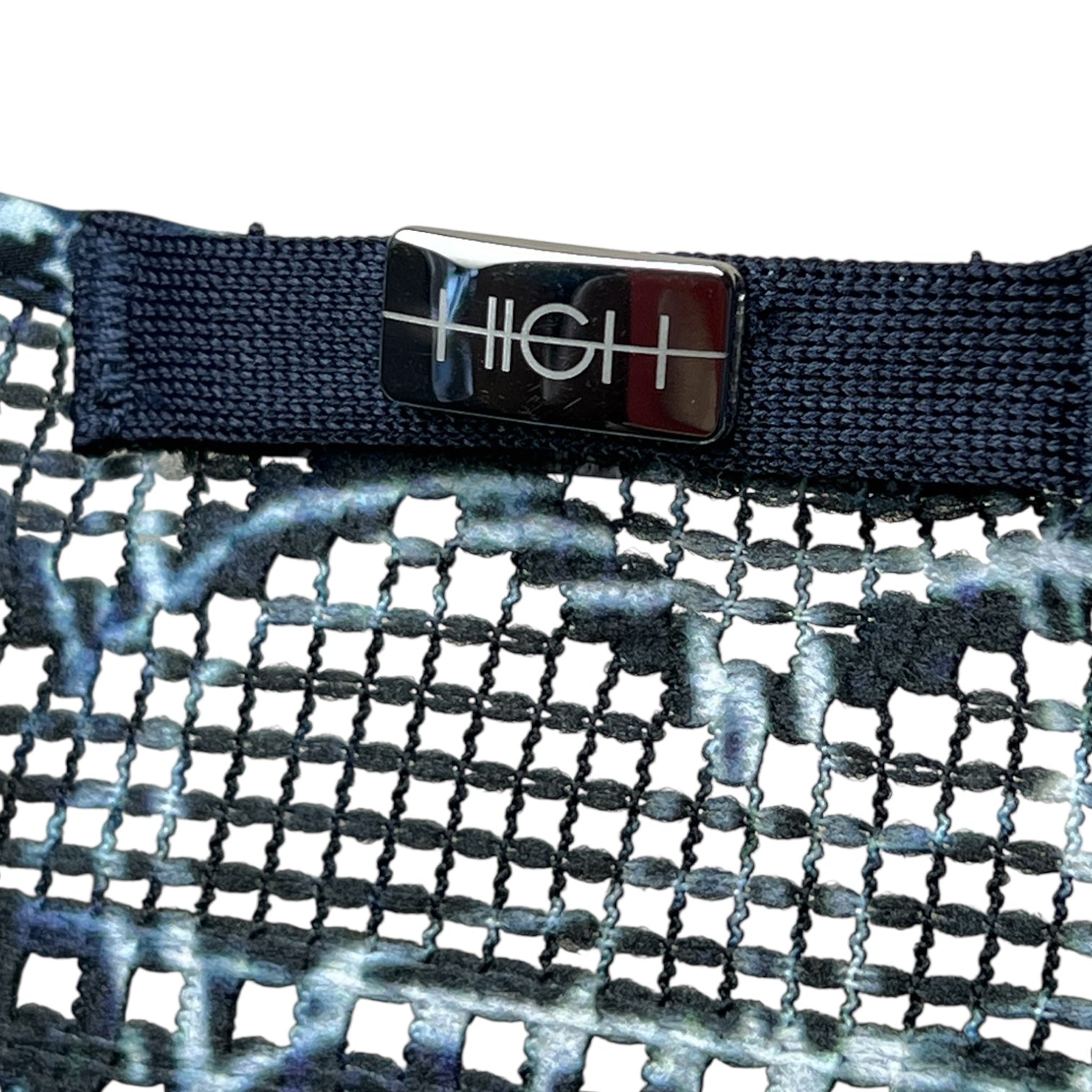 HIGH by Claire Campbell Tech Tie-Dye Mesh Cut-Out Sleeveless Drawstring Top – UK12 – pre-loved