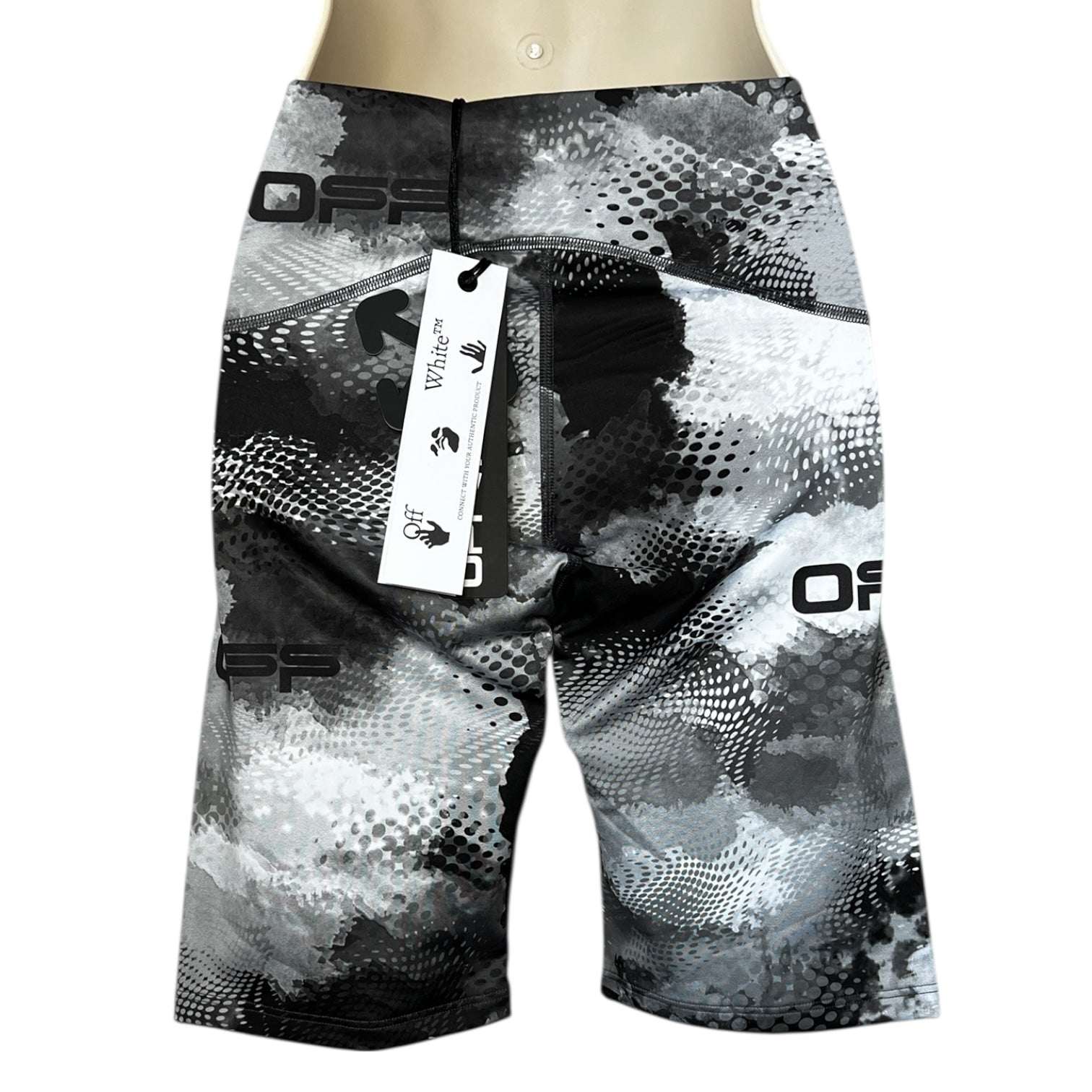 Off-White Grey Tie-Dye Active Cycling Shorts – S